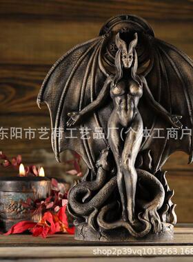 新款莉莉丝伊南娜雕像树脂工艺品摆件万圣节装饰品家居小摆件