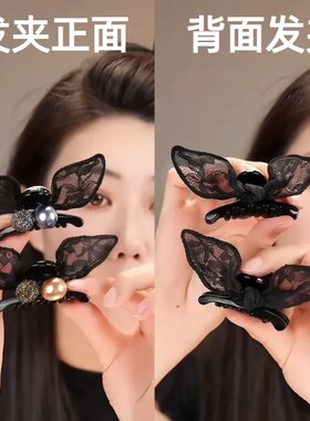 韩系蕾丝蝴蝶结精灵耳发夹