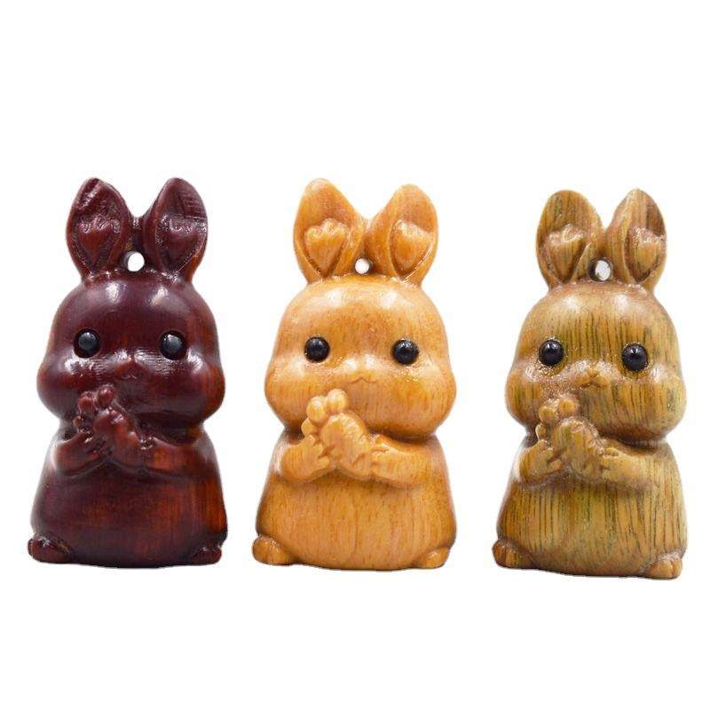 紫檀绿檀芭比檀木实木雕刻趣味萌兔抱萝卜钥匙扣手机链等配饰,淘宝优惠券,粉丝福利购,淘宝优惠卷
