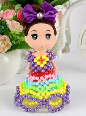 手工穿珠公主娃娃编织创意工艺品成品礼物女孩生日礼物景点货源