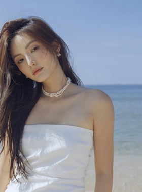 亮熙三层椭圆淡水珍珠项链轻奢