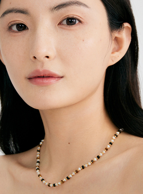 亮熙夜芍系列新中式虎眼石贝母黑玛瑙项链高级轻奢新年锁骨链