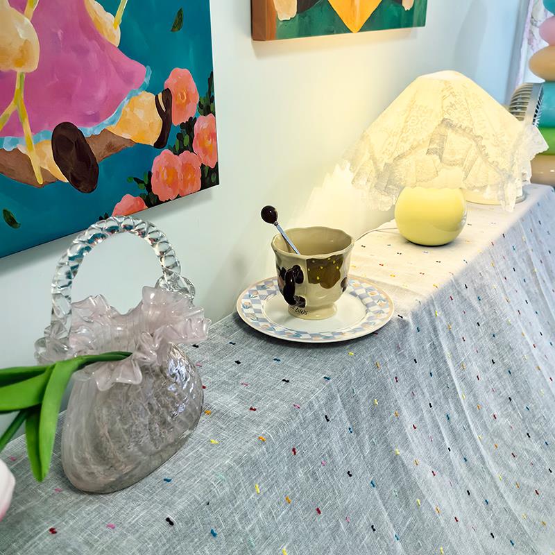 卡通创意小马公仔挂件钢琴布保护垫风琴防尘罩长方形桌布彩色毛线 - 图2