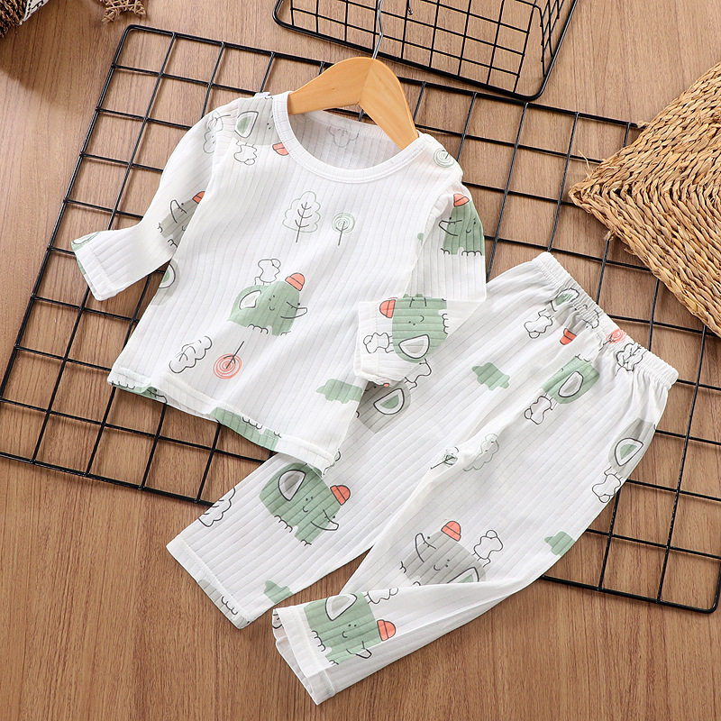 儿童纯棉睡衣夏季套装2024新款长袖薄款家居服空调服3男女童装5岁,淘宝优惠券,粉丝福利购,淘宝优惠卷