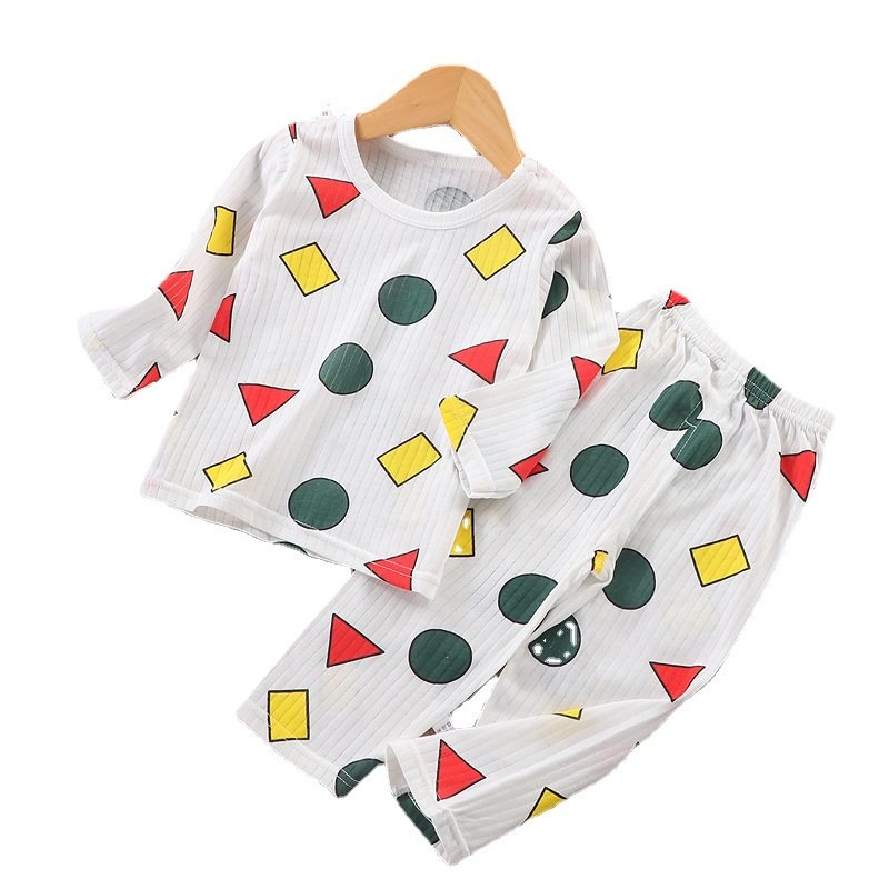 儿童纯棉睡衣夏季套装2024新款长袖薄款家居服空调服3男女童装5岁,淘宝优惠券,粉丝福利购,淘宝优惠卷