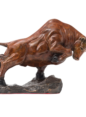 铜韵堂丨铜牛华尔街股市牛气冲天办公桌客厅扭转乾坤工艺礼品