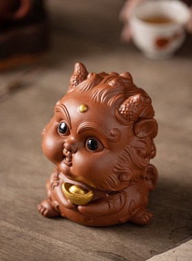 国潮陶瓷可爱貔貅大号客厅办公室玄关桌面招财吉祥物装饰摆设