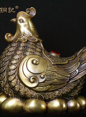 杨工铜记铜母鸡下母鸡蛋铜鸡艺礼品摆件母鸡铜福鸡
