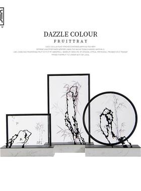 水店墨山文竹金属摆水件新ML9153中式客板栈轻奢酒样间高端玄关软