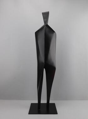 客北欧创饰意1075黑色立体人物雕塑树脂摆件厅柜电视样板房软装家