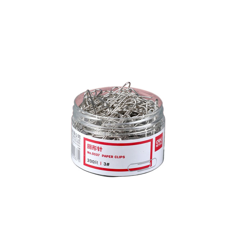 得力回形针办公用品别针曲别针固定衣服彩色回形针书签创意可爱文具大号回型针1000枚回行针夹子回旋针耐用 - 图0