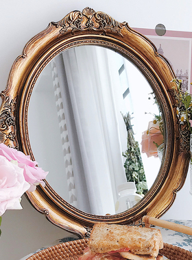 果盘蛋糕面包化妆品n收纳展示盘摆件酒店客厅欧式复古挂墙树脂镜