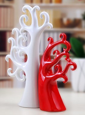 时尚家居摆件  陶瓷工艺品摆件 书桌电视柜摆件  爱情树