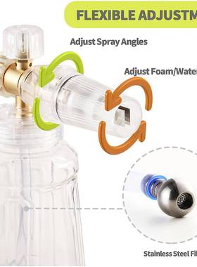 新款泡沫壶1000ML透明款台州壶高压洗车水枪扇形pa壶泡沫喷壶