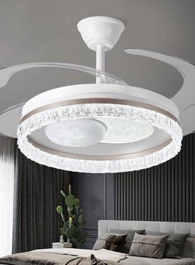 新款大风力静音智能吊扇灯一体简约客厅餐厅风扇灯房间可调光