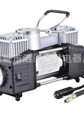 车载双缸充气泵大功率充气泵折叠手提式金属外壳气泵气泵