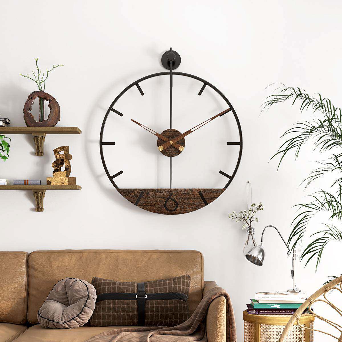 热卖铁艺挂钟客厅装饰时钟简约复古北欧创意壁钟 - 图0