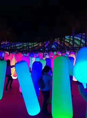 充气立柱不倒翁气模广告宣传趣味气模户外闭气彩色卡通发光气模