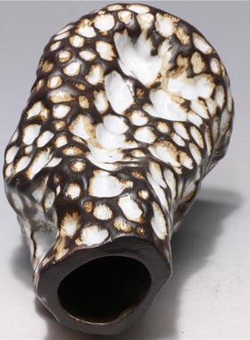 龙砂陶宜兴紫砂粗陶色釉花插花器花瓶制作销售中式