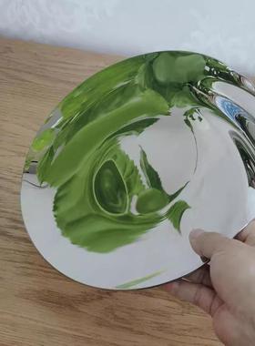 出口品质加厚304不锈钢果盘点心碟水果盘一体成型时尚摆件