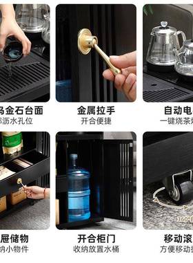 A18A18移动茶桌小茶台烧水壶一体家用茶水柜茶车阳台实木茶几煮泡