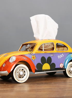 速发复古怀爷老旧意模型纸巾盒创车道具汽车模型装饰品摆件