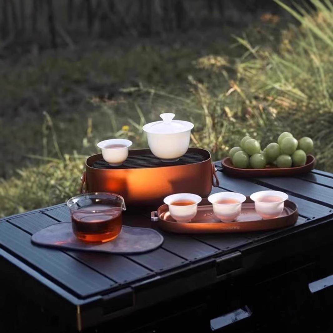 户外旅行功夫茶具套装便携式喝茶泡茶专用玻璃陶瓷轻奢茶壶杯,淘宝优惠券,粉丝福利购,淘宝优惠卷