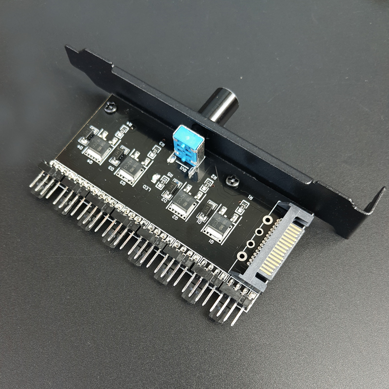 PCI位机箱风扇调速器台式电脑风扇8路HUB旋钮控制无V极可关停12V - 图3