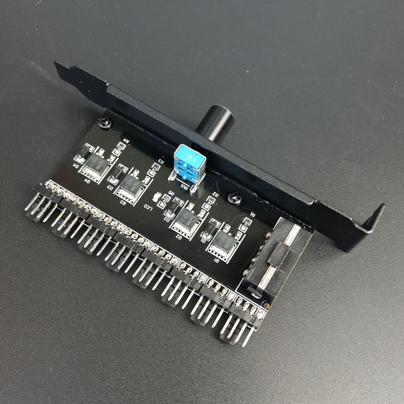 PCI位机箱风扇调速器台式电脑风扇8路HUB旋钮控制无V极可关停12V - 图2