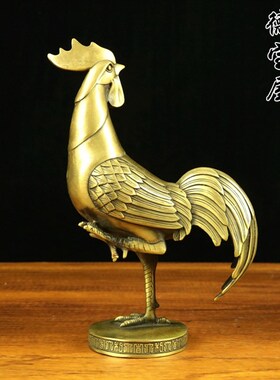 纯铜鸡黄铜公鸡摆件生肖金鸡报喜金鸡独立 金鸡报晓家居客厅送礼