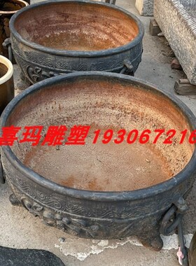 铁大缸落地摆件户外庭院别墅公司商业门口防水落地铜大缸纯手工做