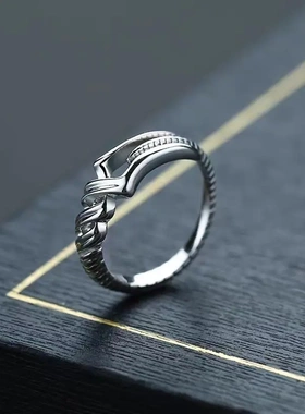 潮个性潮人欧美刀指环可调节霸气开口单身戒尾戒合金戒指