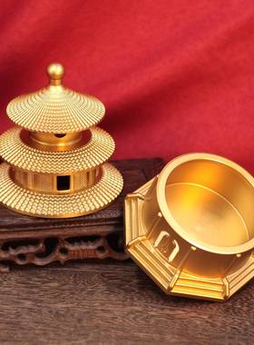 黄铜仿古天坛香炉家用室内熏香茶道檀香沉香盘香客厅大号创意摆件