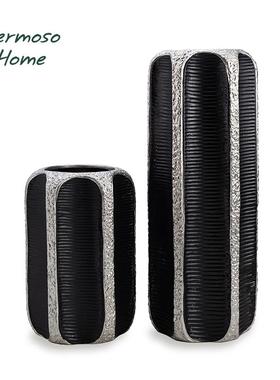 HERMOSO 罗瑞Rory拼色轻奢落地大花瓶陶瓷摆件客厅花器插花玄关