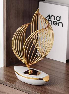 风生水起船家居摆饰玄关装饰品轻奢客厅电视柜工艺礼品摆饰现代乔