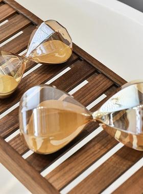 创意金色沙漏计时器15 30分钟沙漏简约现代软装家居摆饰书架装饰