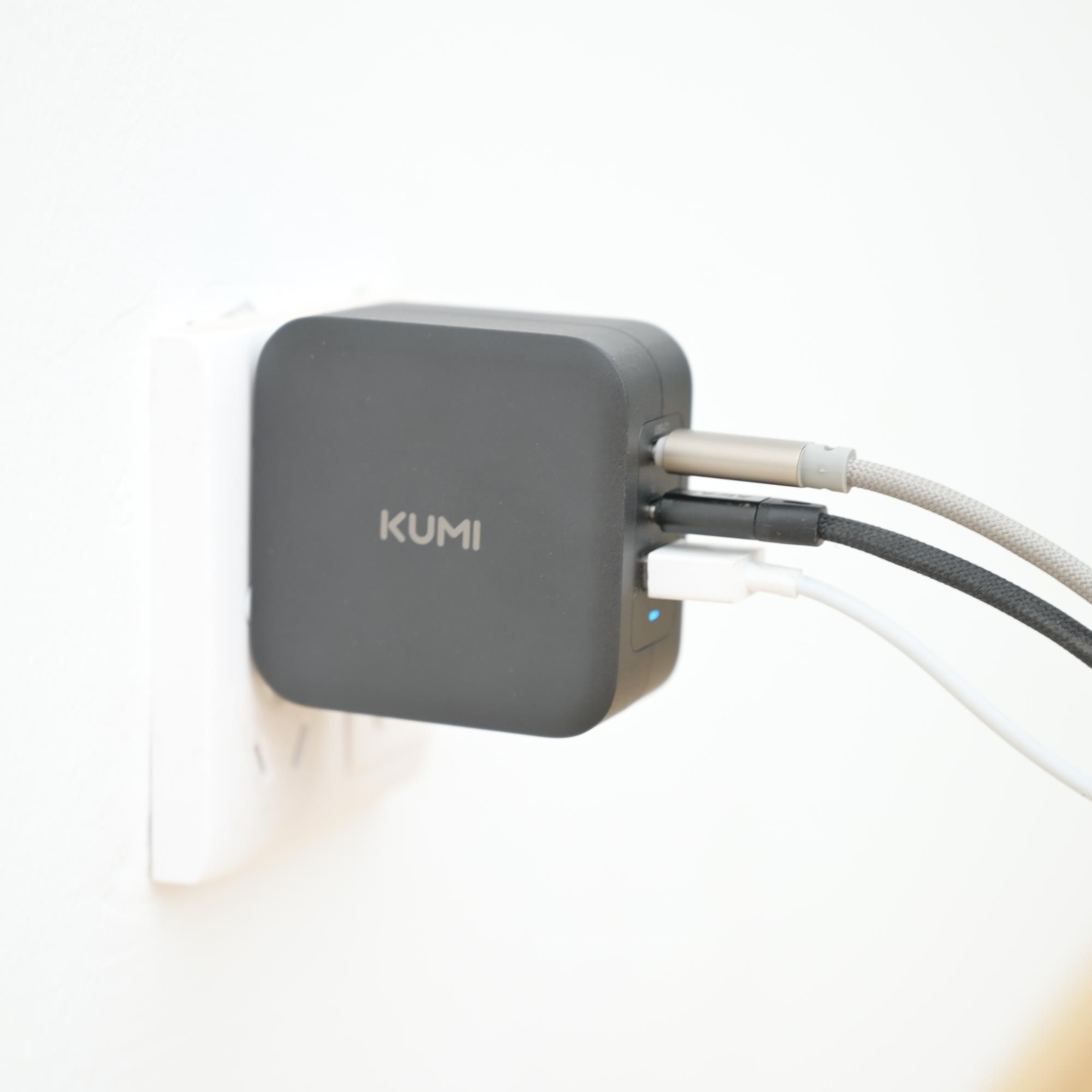 Kumi 100W Pd氮化镓充电器三端口2C+1A/2C端口适用于笔记本电脑、手机、平板电脑多设备充电 - 图2