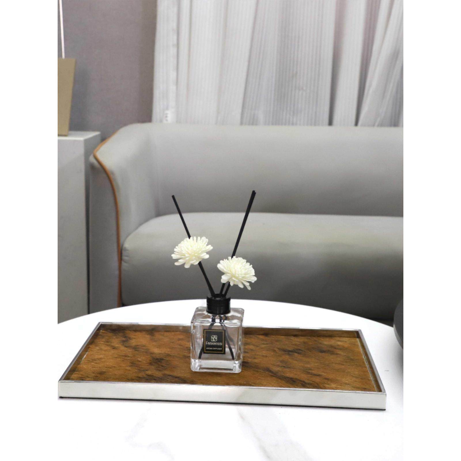 欧式轻奢高档真皮马毛金属香薰桌面托盘客厅卧室酒店软装家居饰品,淘宝优惠券,粉丝福利购,淘宝优惠卷