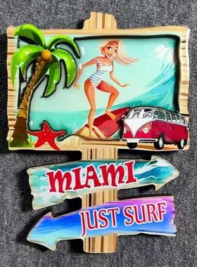 美国冰箱贴旅游纪念品自由女神像纽约洛杉矶旧金山夏威夷波斯顿