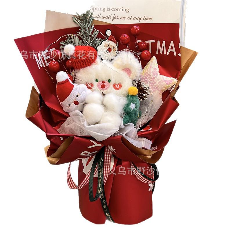 新品圣诞节创意小熊玩偶花束情人节送女朋友闺蜜生日礼物 - 图0