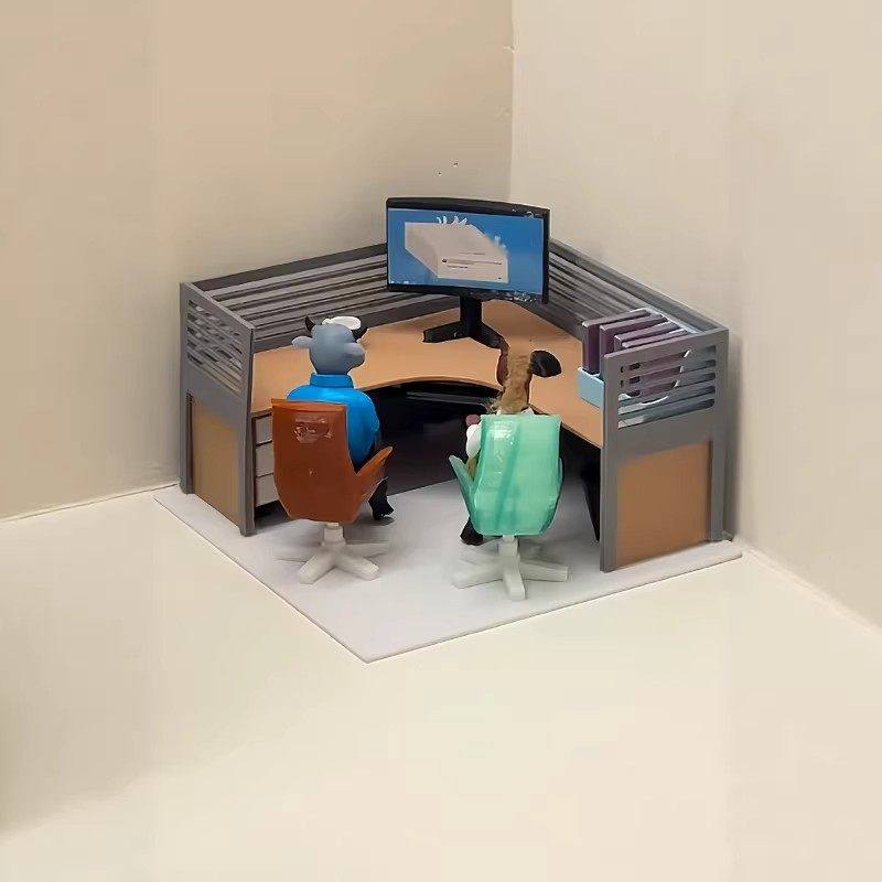 迷你牛马桌3d打印趣味方正办公桌微缩造景玩具趣味潮玩公仔摆件,淘宝优惠券,粉丝福利购,淘宝优惠卷