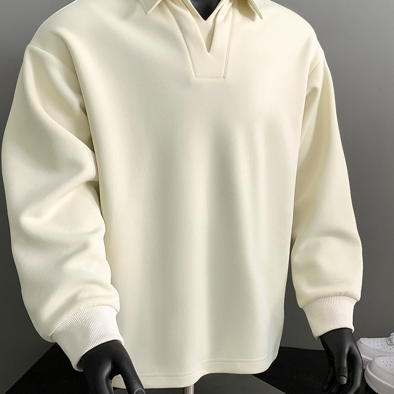 假两件v领正肩POLO衫长袖卫衣男款秋季穿搭一整套搭配潮牌牛仔裤,淘宝优惠券,粉丝福利购,淘宝优惠卷