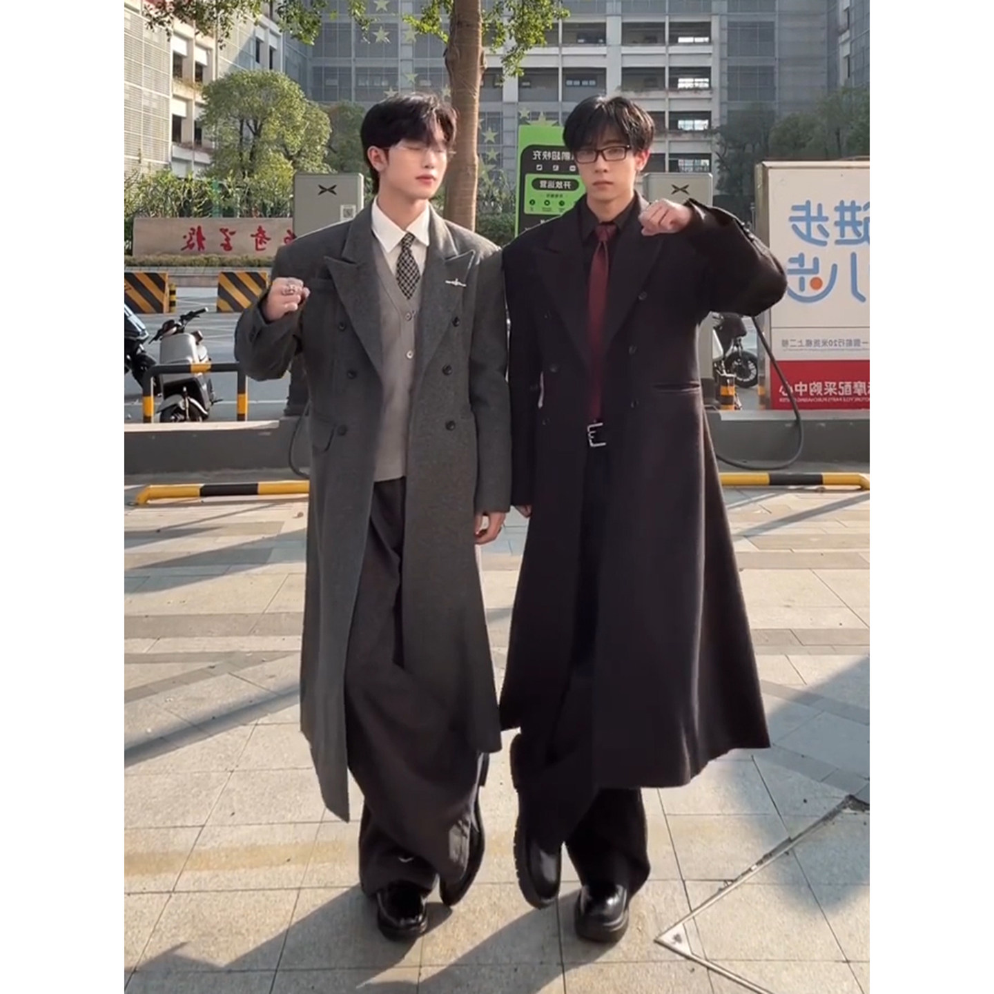 毛呢长款谢比尔大衣男冬季垫肩收腰过膝呢子外套高级感戗驳领风衣,淘宝优惠券,粉丝福利购,淘宝优惠卷