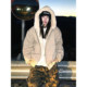 Marble pattern mountain carving fur collar cotton coat thickened in winter Marble pattern mountain carving fur collar cotton coat thickened in winter