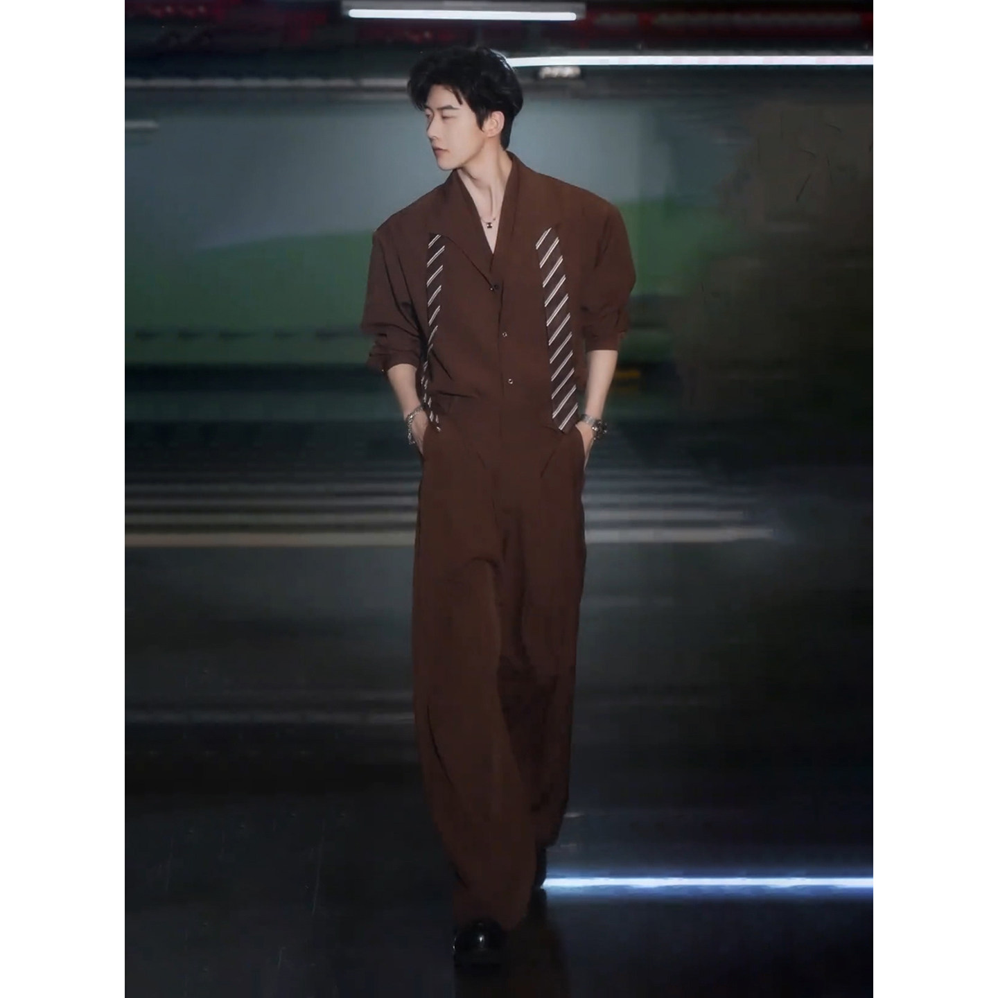 美拉德假两件长袖衬衫套装男生韩系帅气穿搭一整套垂感阔腿西装裤,淘宝优惠券,粉丝福利购,淘宝优惠卷