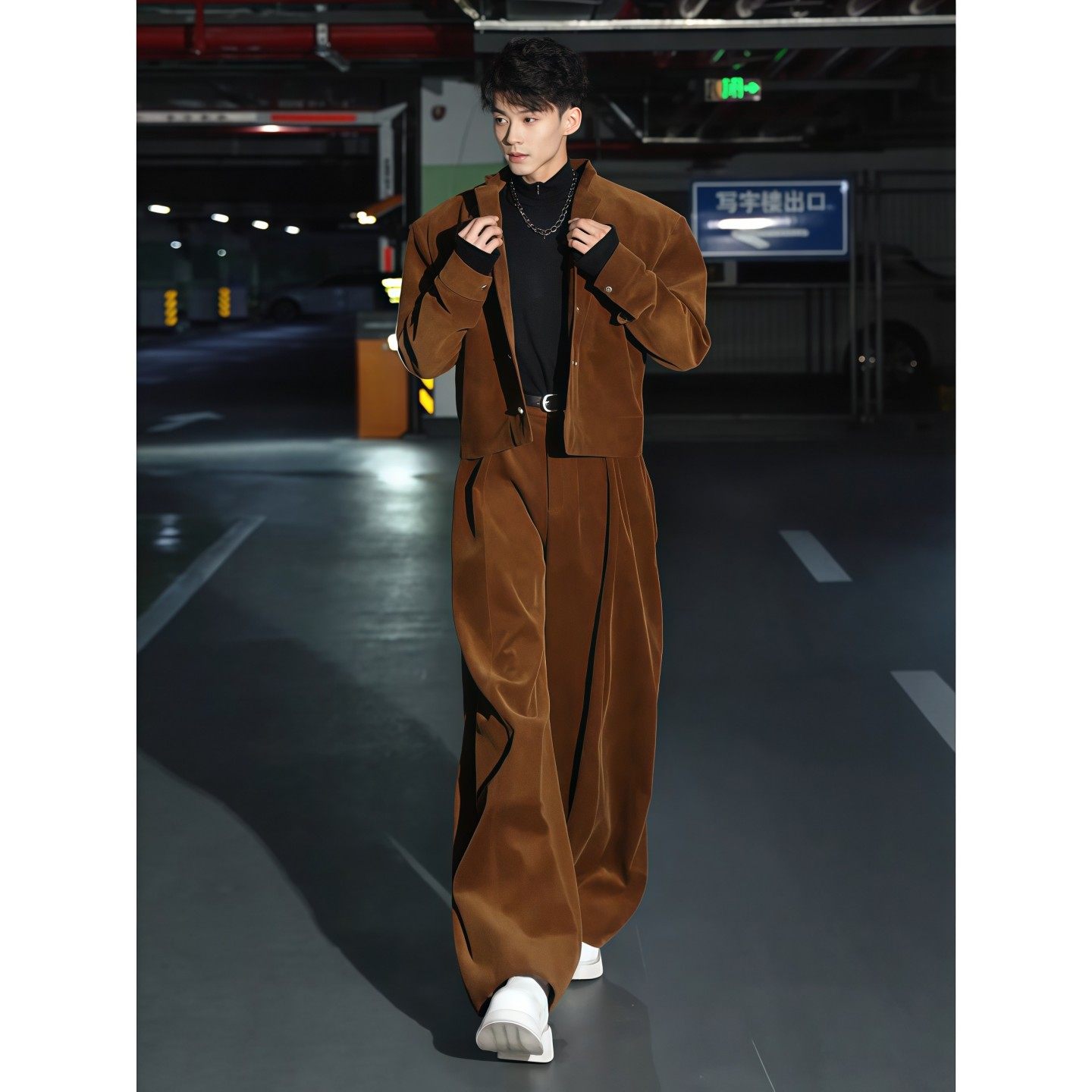 美拉德男士老钱风套装铆钉短款立领西服夹克阔腿弯刀裤高级感穿搭,淘宝优惠券,粉丝福利购,淘宝优惠卷