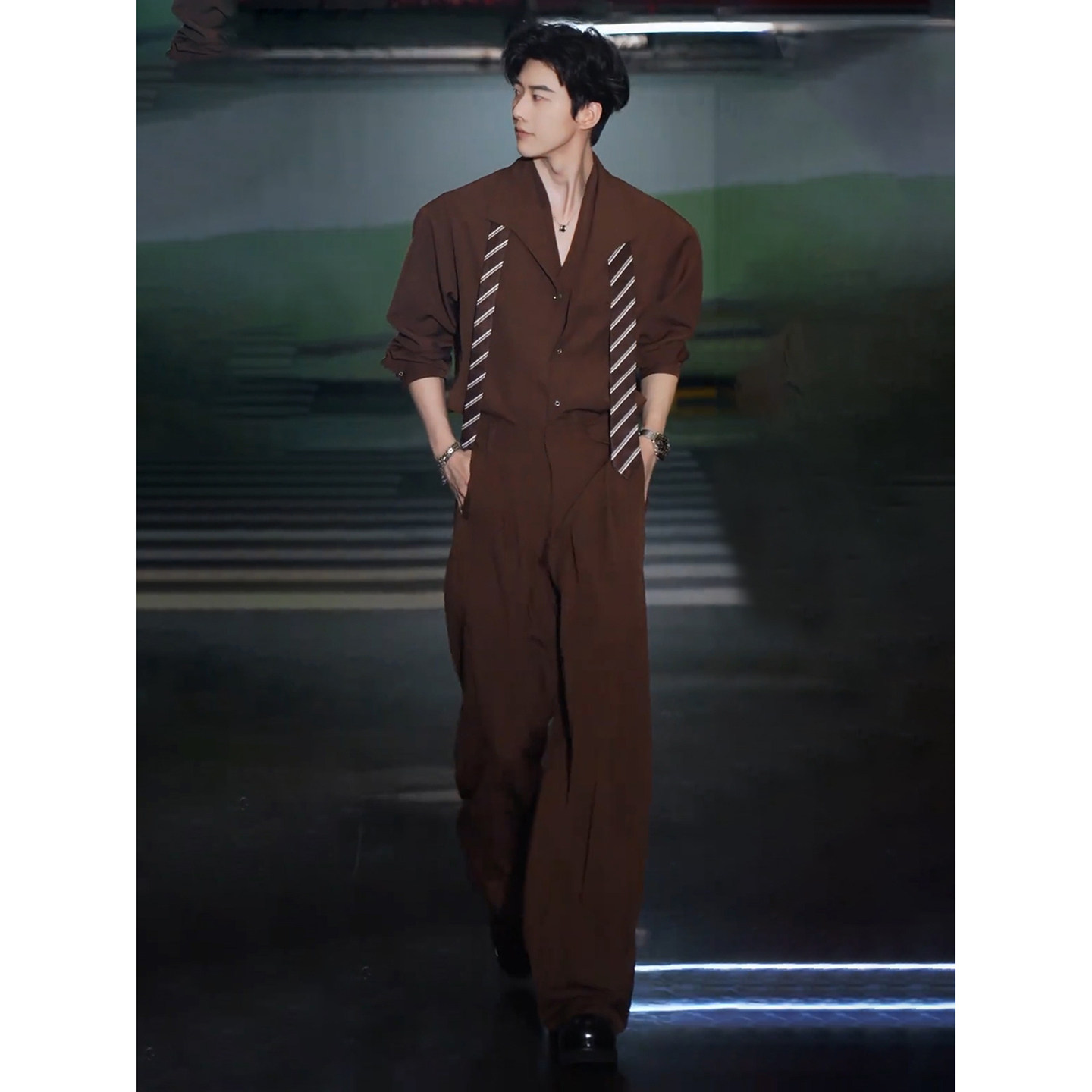 美拉德假两件长袖衬衫套装男生韩系帅气穿搭一整套垂感阔腿西装裤,淘宝优惠券,粉丝福利购,淘宝优惠卷