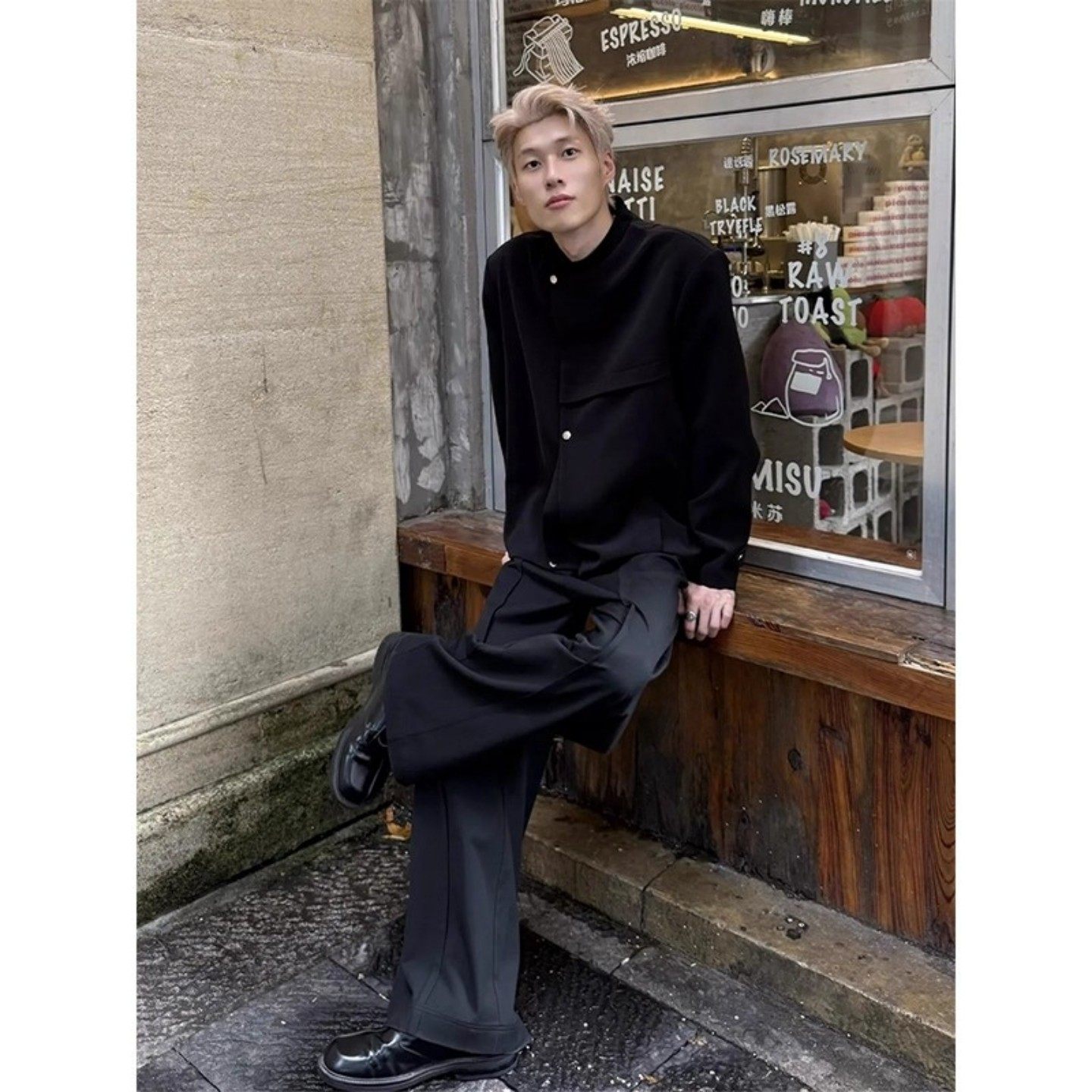 新中式斜门襟垫肩解构西装男套装青少年18岁成人礼服短款休闲西服,淘宝优惠券,粉丝福利购,淘宝优惠卷