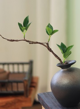 新中式禅意陶瓷小花瓶现代t简约台面茶室客厅酒柜民宿装饰品花摆