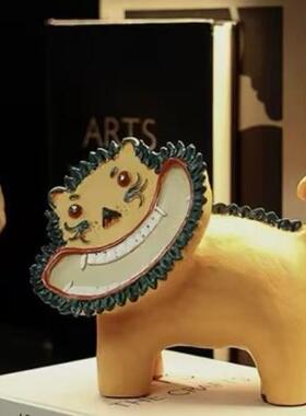简约现代创意抽象狮动物树脂摆件样板房售楼处桌面书架软装饰品